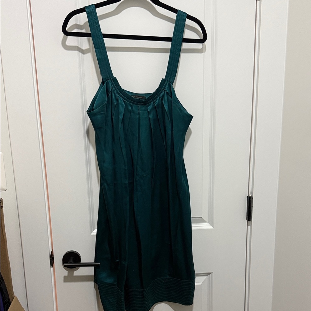 BCBGMaxAzria Teal Silk Slip Dress